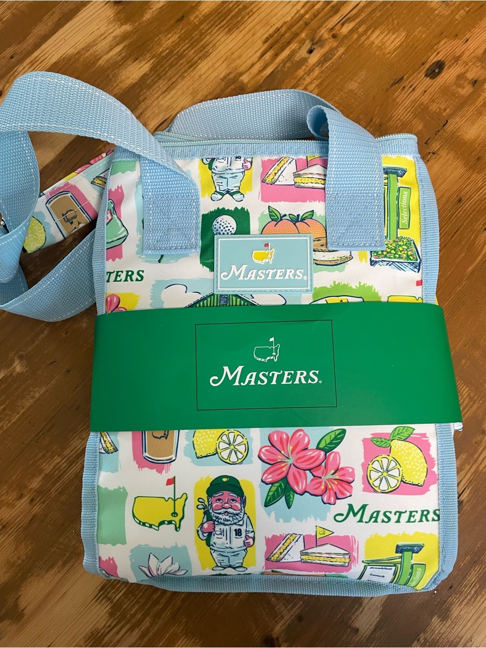 NWT Masters Tournament Insulated Lunch Bag - Pastel Floral & Golf Print - Picture 3 of 10